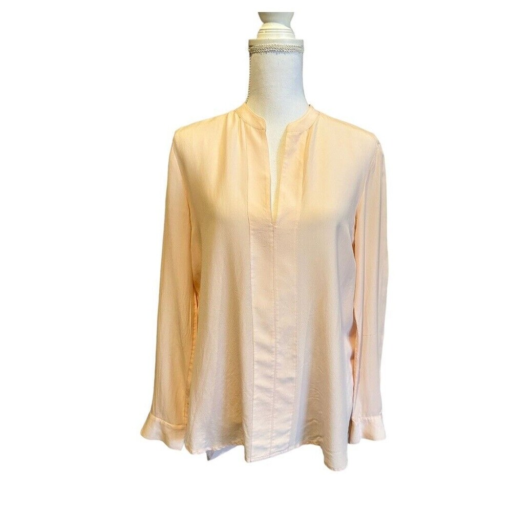 Banana Republic Women’s S 100% Silk Popover Blouse Shirt Top Light Pink